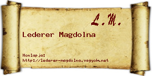 Lederer Magdolna névjegykártya